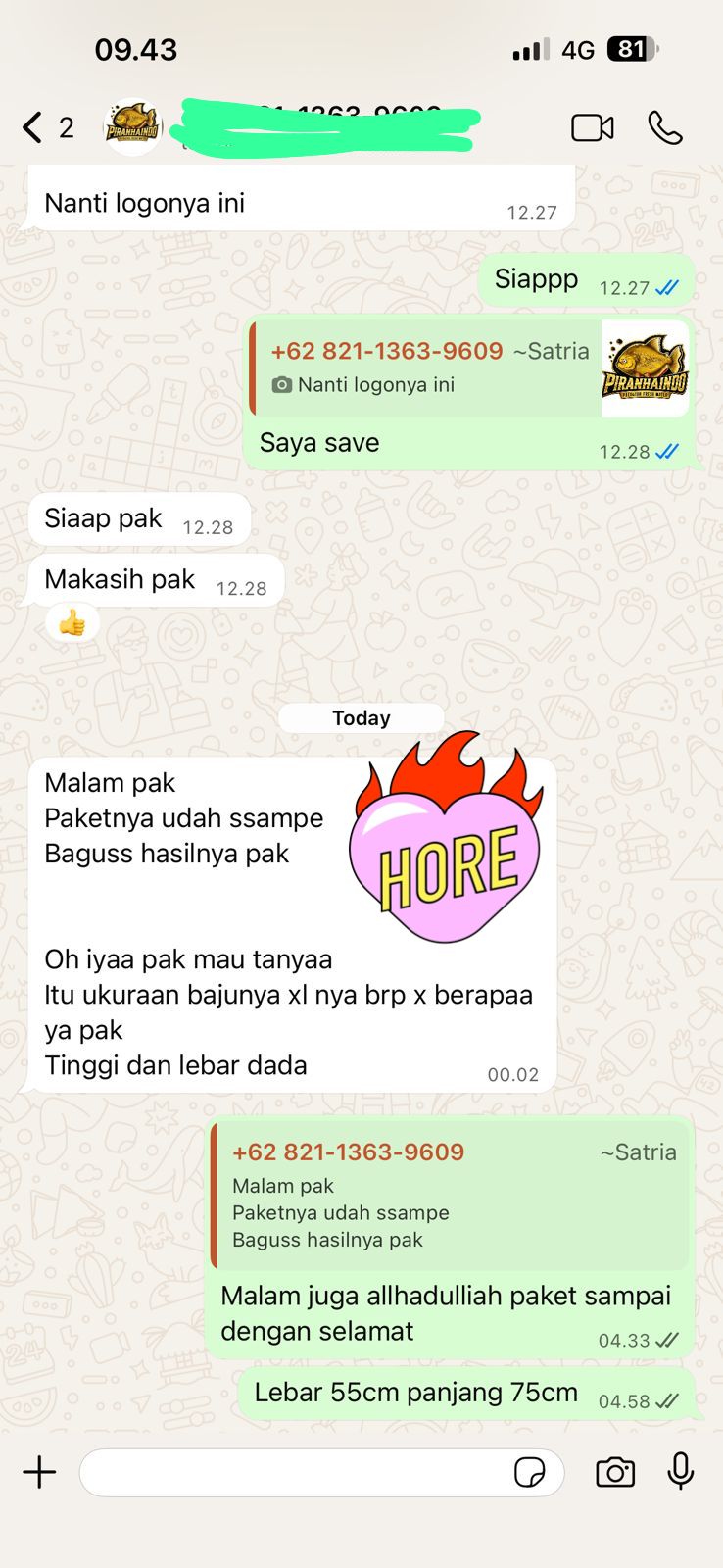 testimoni PIRANHAINDO Sablon Kaos Bandung